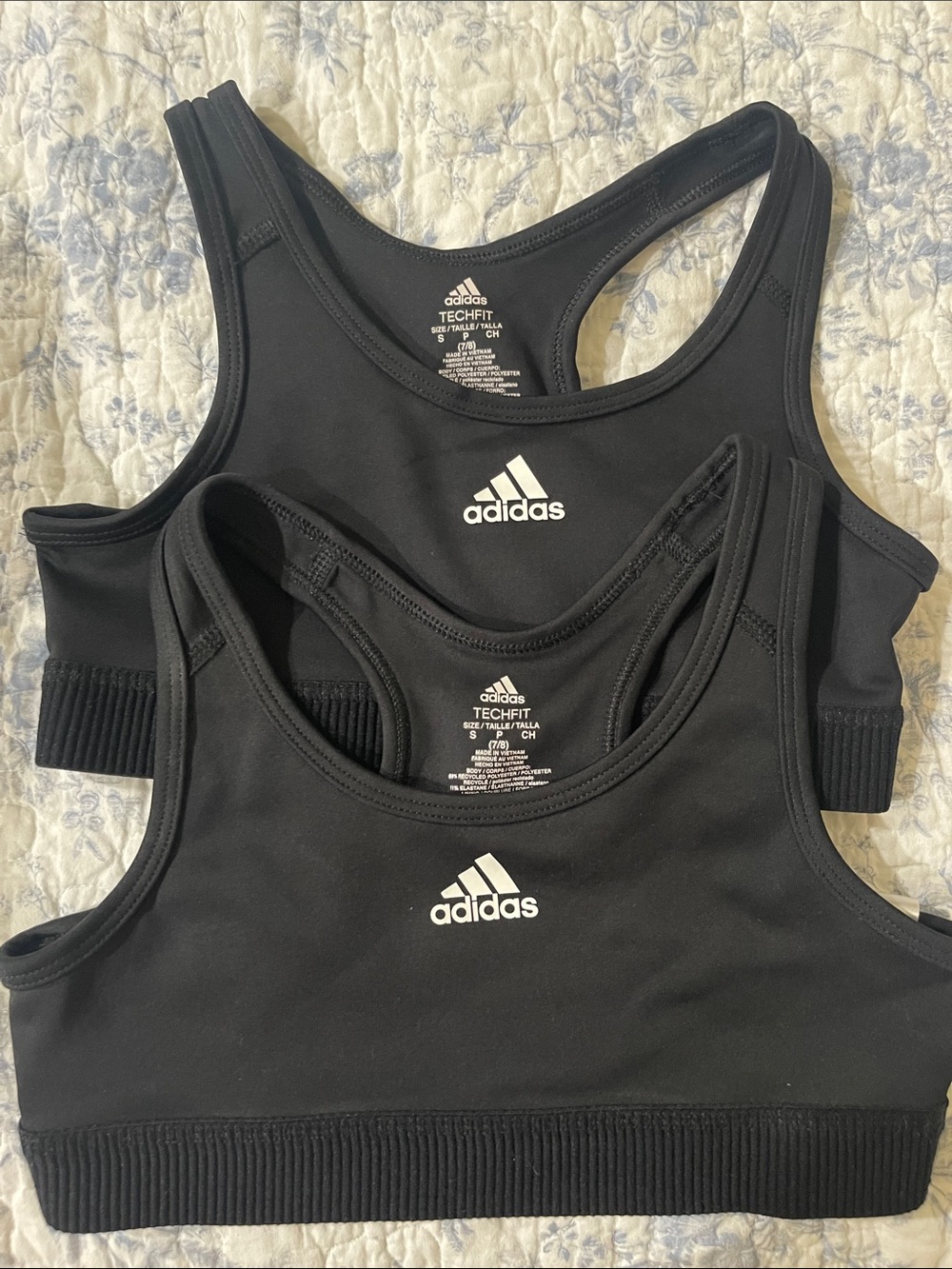 adidas Black Techfit Sports Bras (Pair)
